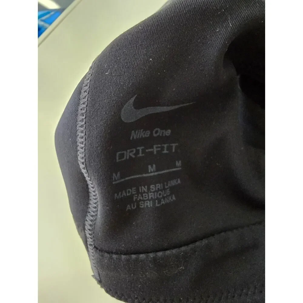 Nike One Dri-FIT Crop Tank Sports Bra Top Black Women’s Size M Gym Athletic